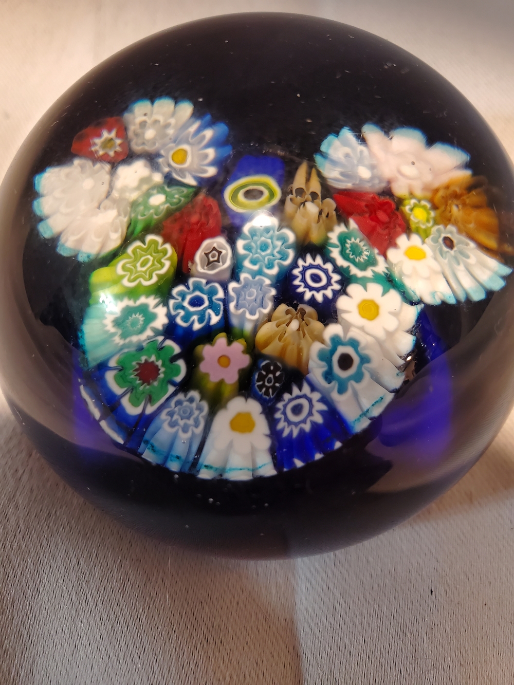 Vintage Murano effetre cane Millefiori "Mickey / Minnie Mouse" Art Glass Paperwe